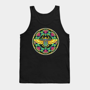 Egyptian Symbol Scarab Mandala Style Design Tank Top